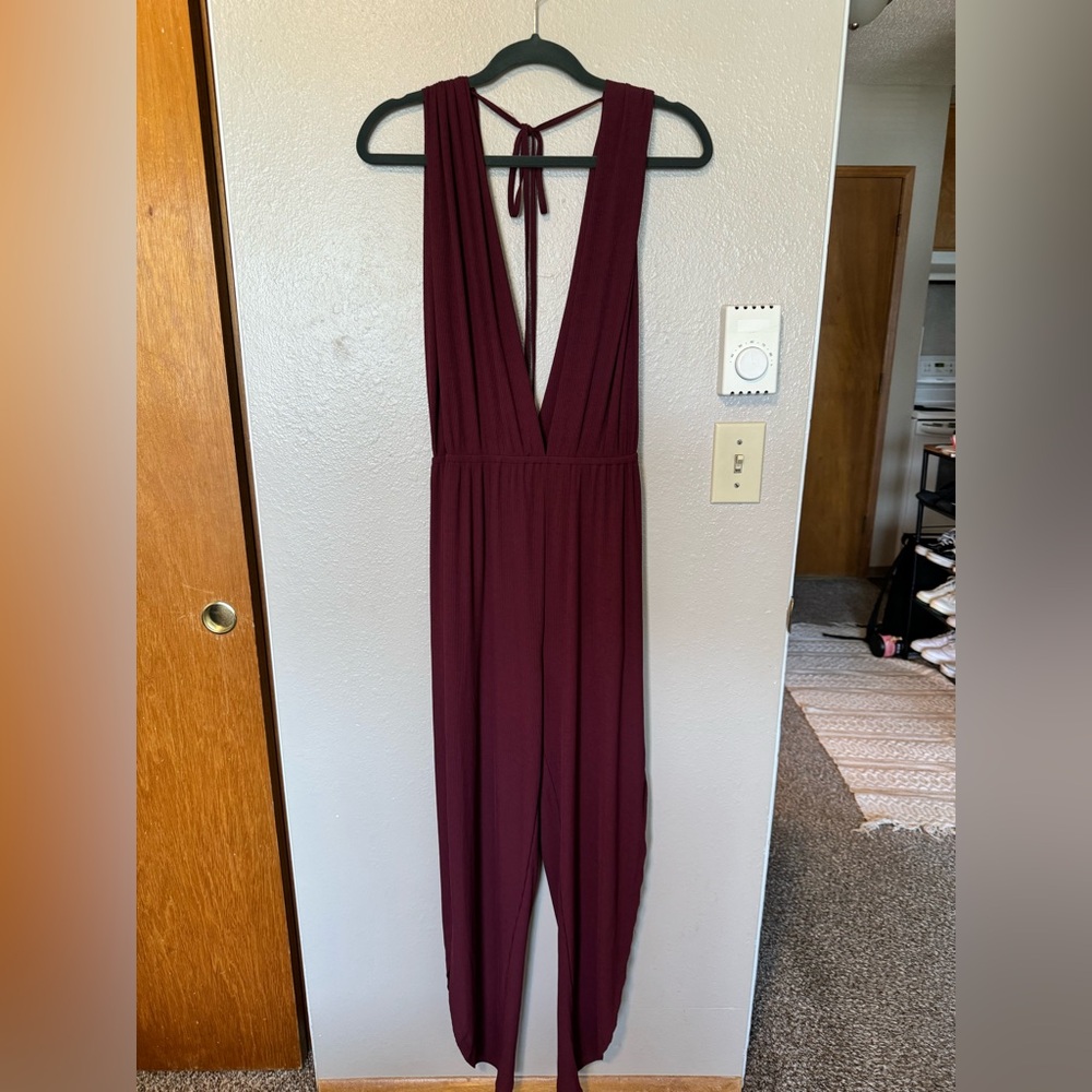 Elegant Burgundy Jumpsuit